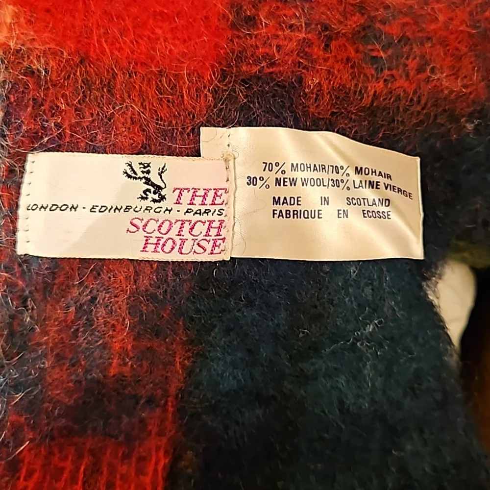 THE SCOTCH HOUSE Vintage Tartan Plaid blanket mohair/wool